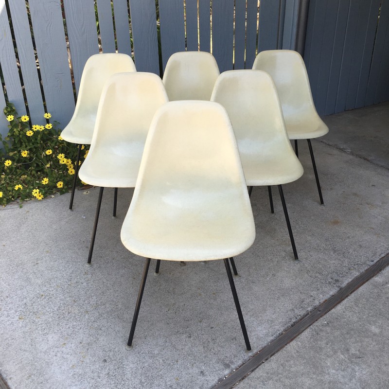 Set of 6 Herman Miller Shell Chairs