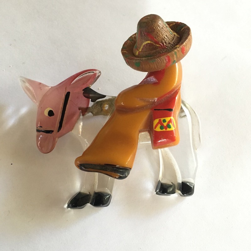 Bakelite Cowboy Pin